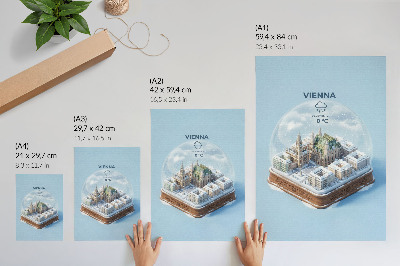 Art print A miniature panorama of Vienna in a glass sphere