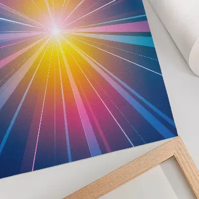 Premium wall art energetic rays in vibrant colors