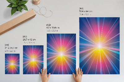 Premium wall art Energetic colors rays focal point