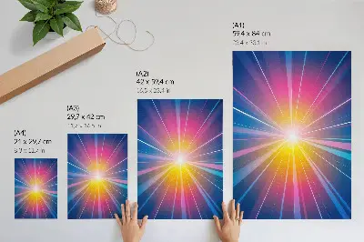 Premium wall art energetic rays in vibrant colors