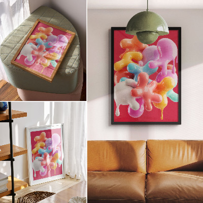 Poster Colorful abstract forms modern style
