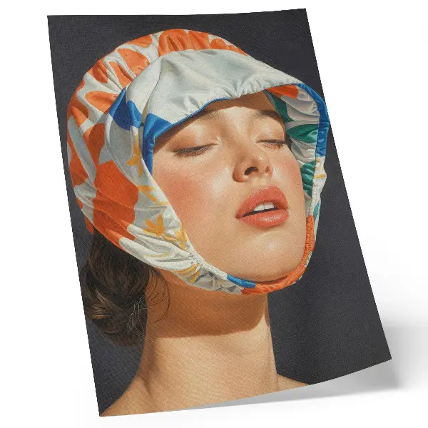 Poster modernity contrast color realism headgear