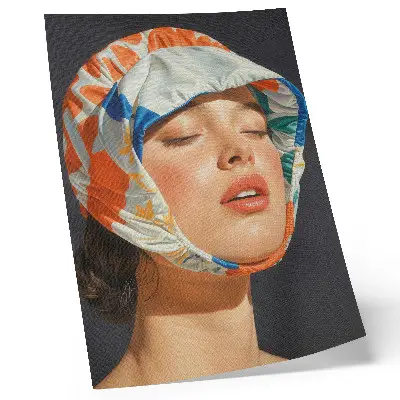 Poster modernity contrast color realism headgear