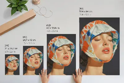 Poster modernity contrast color realism headgear