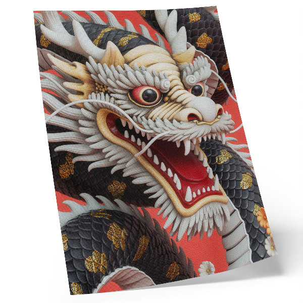 Art print Decorative dragon with intricate details