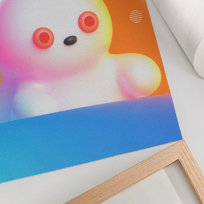 Decorative poster Colorful teddy bear on a gradient background, modern style