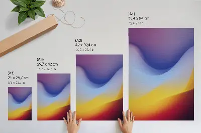 Art print waves of color with a calming modern aesthetic
