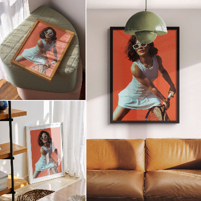 Art print A figure in motion against a live background