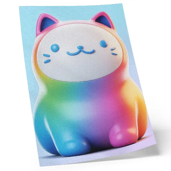 Premium wall art rainbow cat in a modern gradient style