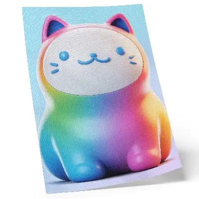 Premium wall art rainbow cat in a modern gradient style