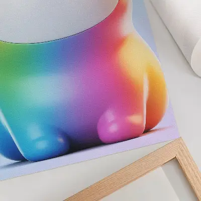 Premium wall art rainbow cat in a modern gradient style