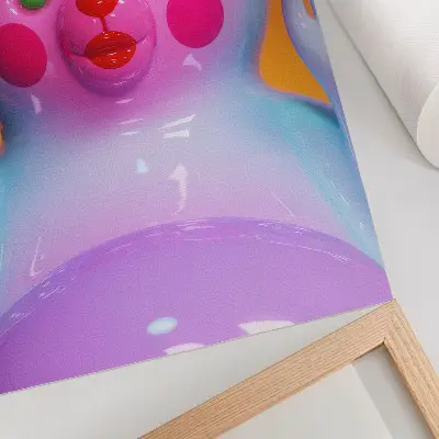 Decorative poster colorful teddy bear with a modern composition in vivid colors