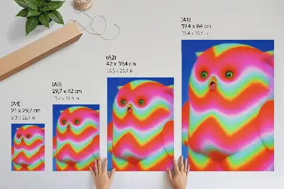 Poster colorful character with a cheerful pattern