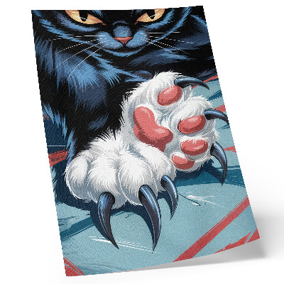 Premium wall art Cat with claws, vivid colors, intense dynamics