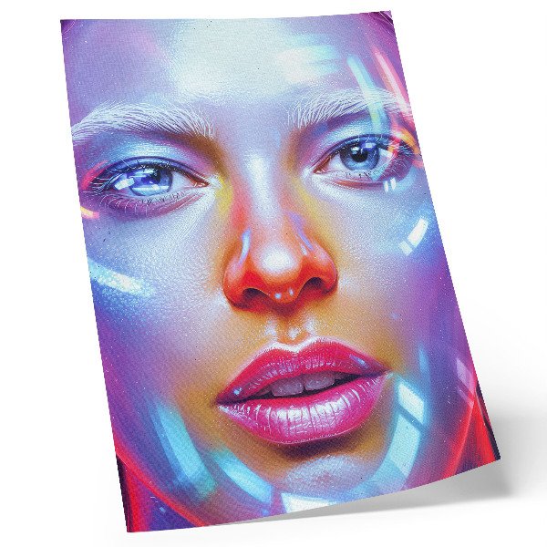 Decorative poster A futuristic portrait full of energetic colors