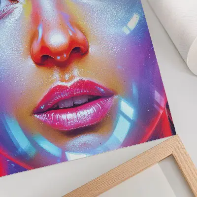 Futuristic portrait poster with energetic colors