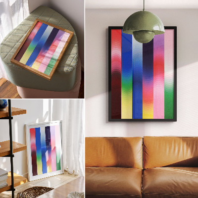 Decorative poster Colorful tonal stripes in a modern style