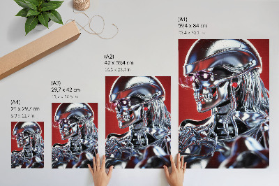 Premium wall art Futuristic character motif black red
