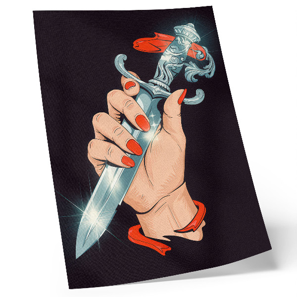 Art print Hand with a dagger, flashing details