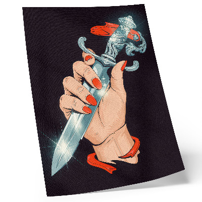 Art print Hand with a dagger, flashing details