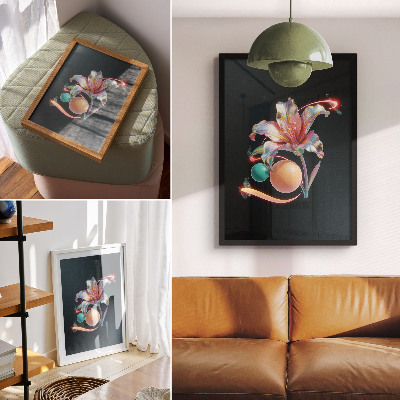 Decorative poster A modern floral motif full of colors