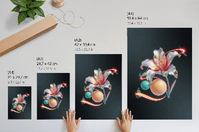 Decorative poster A modern floral motif full of colors