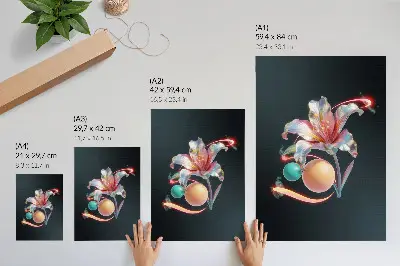 Decorative floral poster modern colorful motif