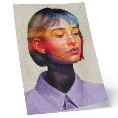 Decorative poster vibrant modern minimalist portrait