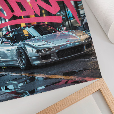 Decorative poster Sports car graffiti modern city life vibe