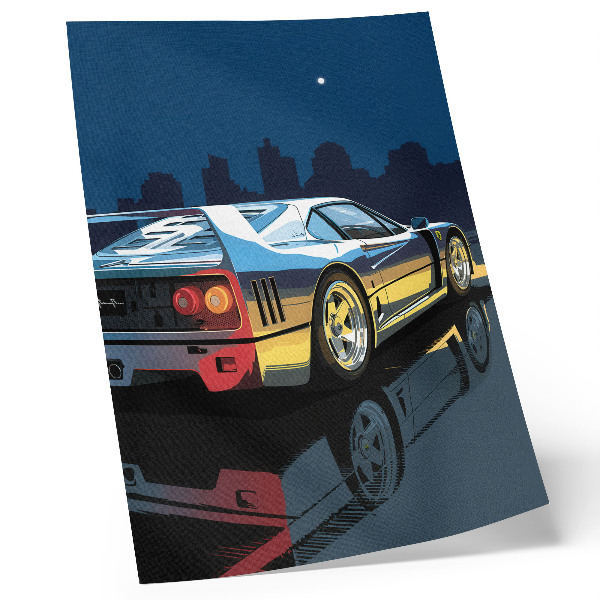 Premium wall art Sports car city night modern elegance
