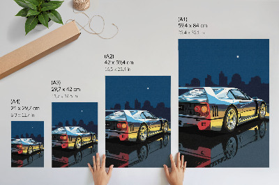 Premium wall art Sports car city night modern elegance