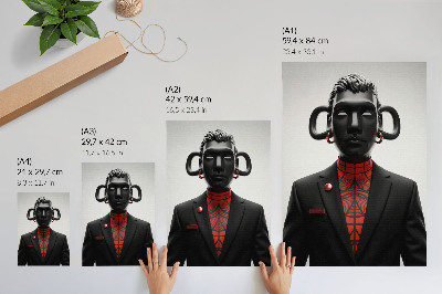 Decorative poster Futuristic design with a black and red motif