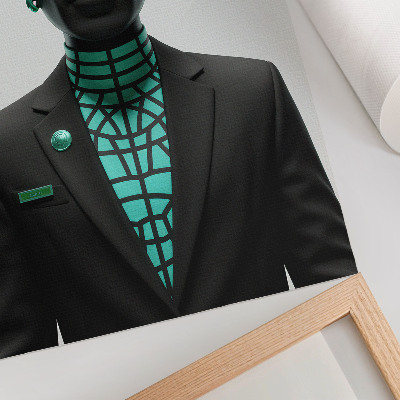 Poster Futuristic style, expressive contrasts, turquoise.