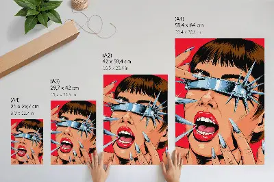 Premium wall art featuring futuristic elements with intense colors and dynamic motion