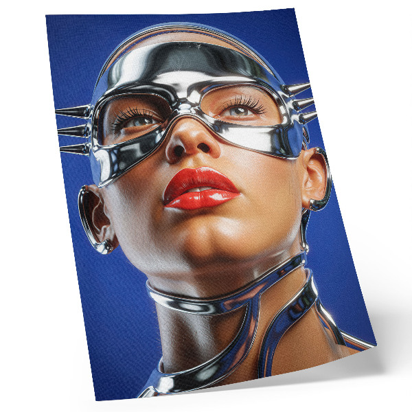 Decorative poster Futuristic figure, intense colors, modernity