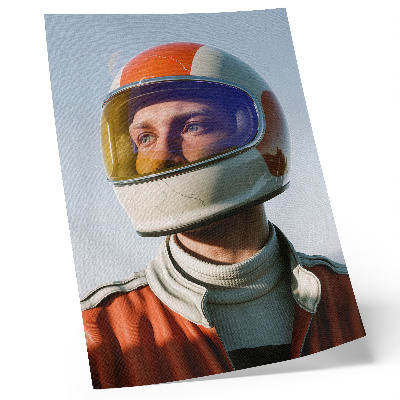 Poster A figure in a space helmet, futuristic atmosphere