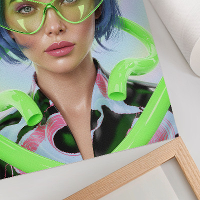 Art print A futuristic portrait of a woman with the energy of color