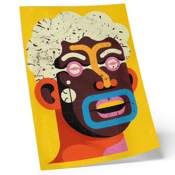 Premium wall art Colorful portrait, abstract shapes, intense colors