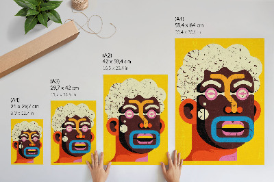 Premium wall art Colorful portrait, abstract shapes, intense colors