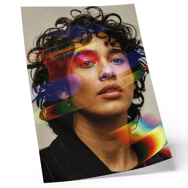 Decorative poster with colorful accents in a modern dynamic style