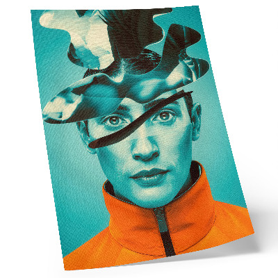 Poster Contrasting colors, surrealism, dynamic forms