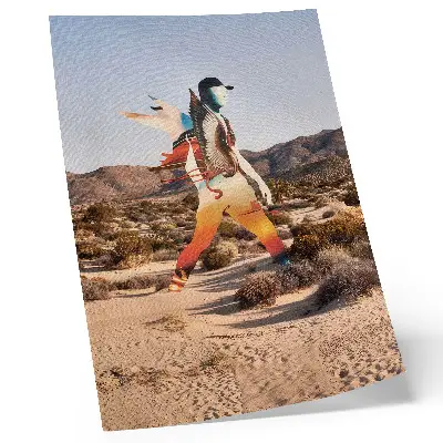 Decorative poster surreal figure in the desert motif