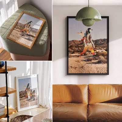 Decorative poster Figure in the desert surreal motif