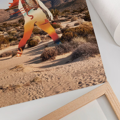 Decorative poster Figure in the desert surreal motif