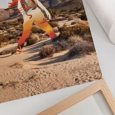 Decorative poster surreal figure in the desert motif