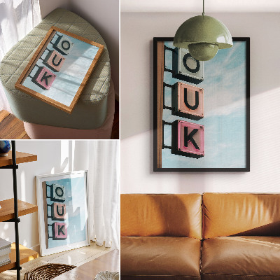 Premium wall art Neon letters pastel colors modernity