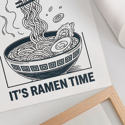 Art print Comic book style ramen bowl chopsticks soak up the flavor