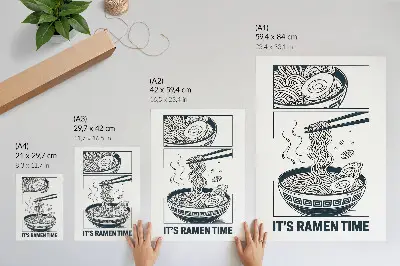 Art print featuring a comic book style ramen bowl with chopsticks and soak up the flavor text