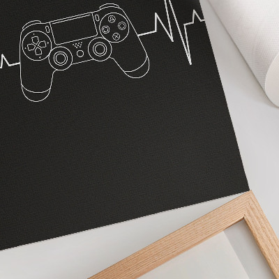 Art print Minimalist gaming theme black and white heart