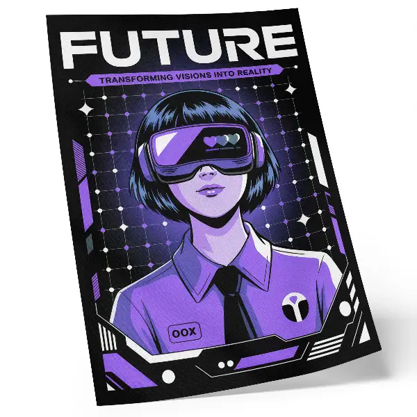 Decorative poster featuring a future technology purple dynamic theme